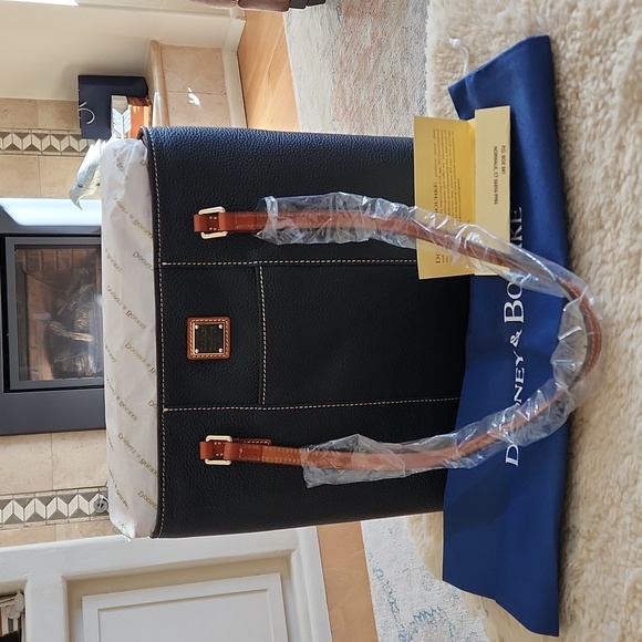 NWT Dooney & Bourke Large Black Leather Lexington Shopper Tote 🖤🤎 - Picture 16 of 17